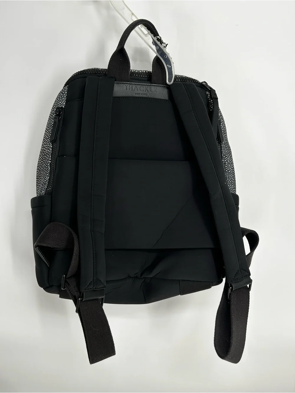 THACKER New York Black Unique Neoprene Book Backpack - New With Tags